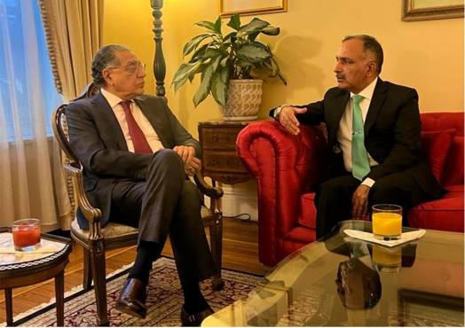 20-5-2023, New york: Chairman NDMA Lt General Inam Haider called on Mr. Munir Akram Permanent Representative of Pakistan to the UN